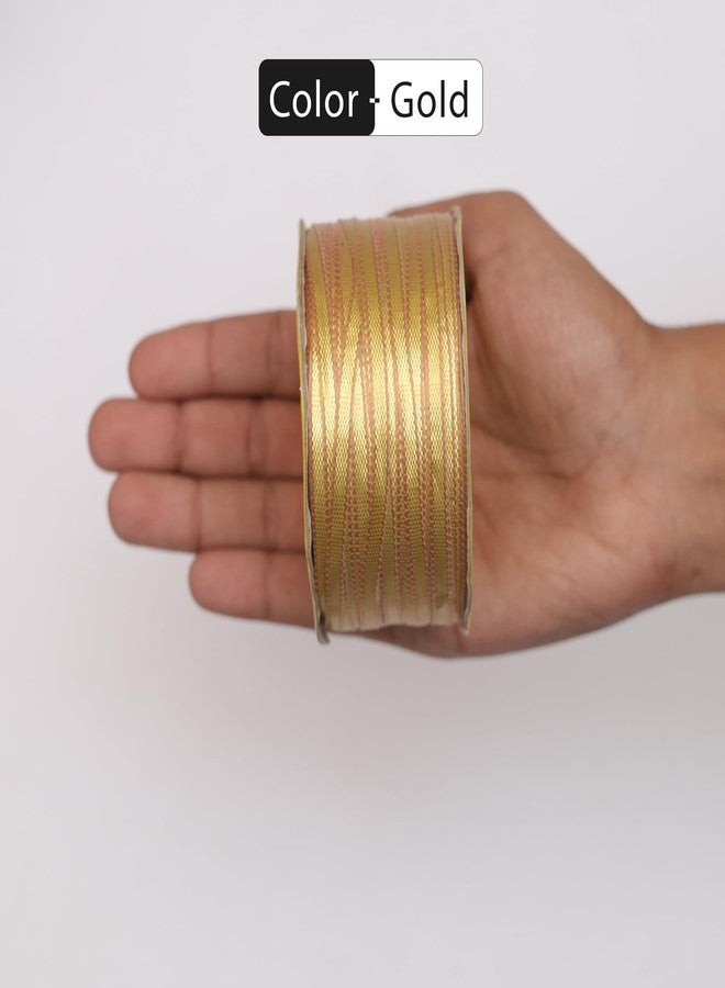 EmbroideryMaterial Laces and Borders Material Gota Patti Lace for Saree Border, Dresses, Dupatta, Blouse, Kurta, Embroidery & Sewing (Combo of Rose Gold, Gold and Silver, 4MM Thick, 100 Meters) - Image 5